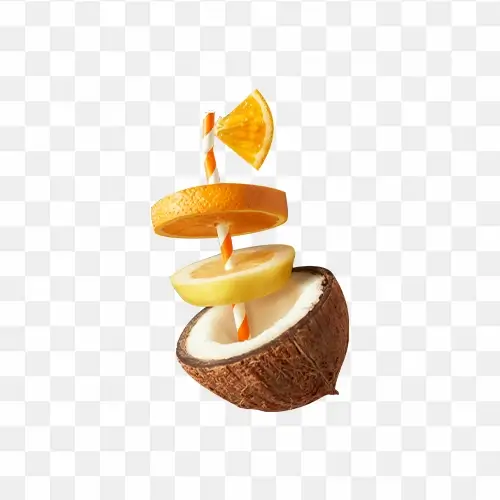 free png of coconut with lemon